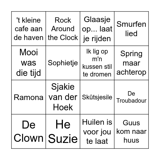 Joris in t veld eerste ronde Bingo Card