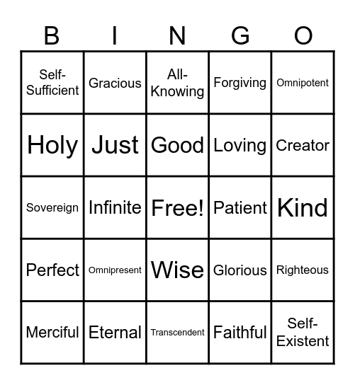 Kids On Purpose BINGO Card