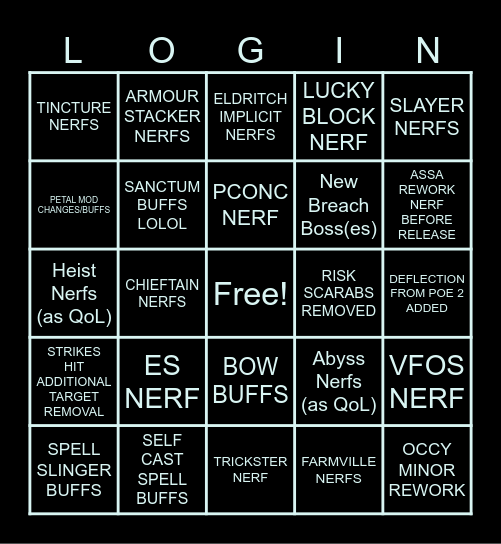3.27 REVEAL BINGO Card