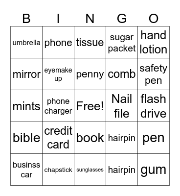 Texas Women's Annual Retreat Purse Bingo Card