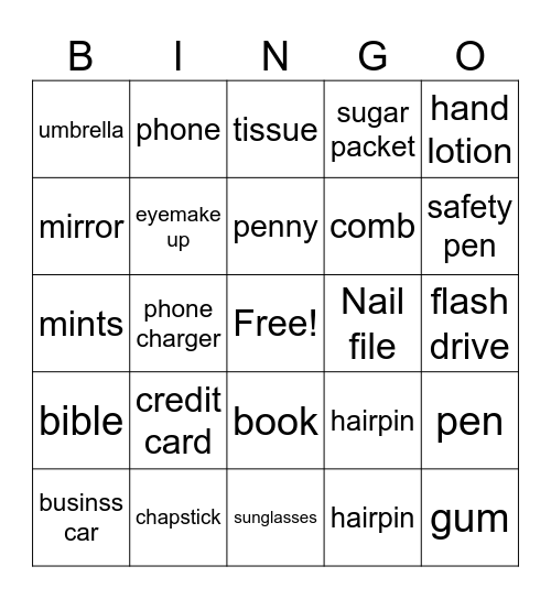 Texas Women's Annual Retreat Purse Bingo Card