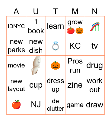 🍂🍁 FALL Bingo 🍂🌾🍄 Bingo Card