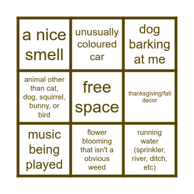 november bingo Card