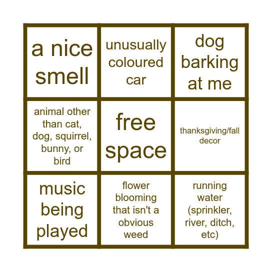 november bingo Card