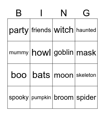 HALLOWEEN Bingo Card