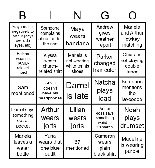 Real Steel Bingo Card