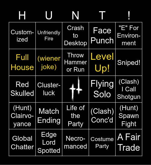 The Timber Lodge Bingo Card