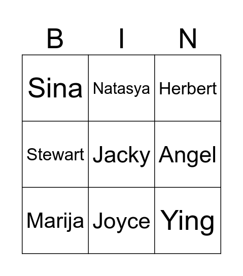 CSSS BINGO Card