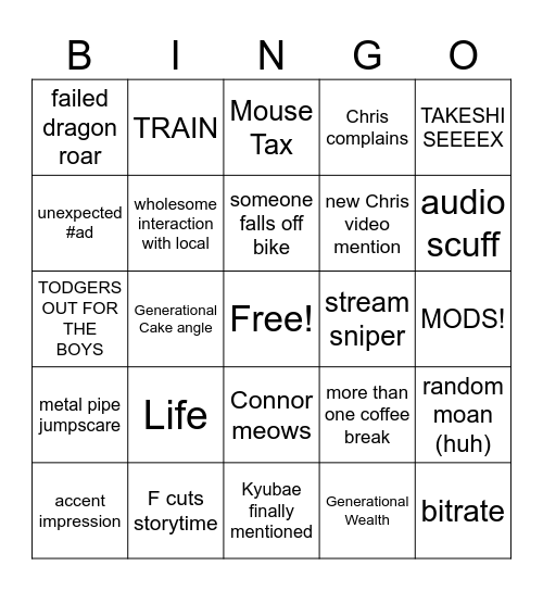 DAY 2 SHIMANAMI KAIDO CYCLE Bingo Card