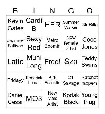 We love music Bingo Card