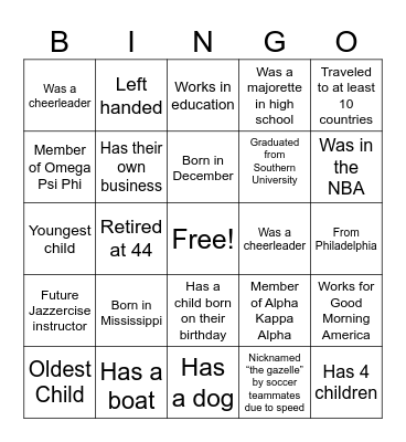 Ron's 60th Birthday Bingo Card