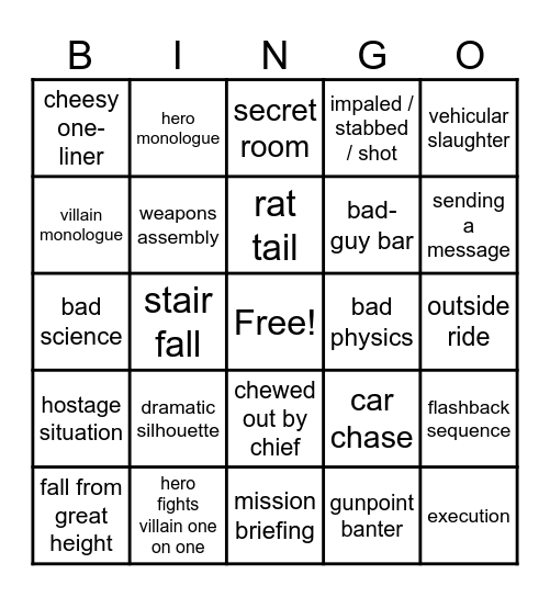 B-Movie Bingo Card