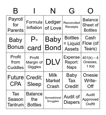 Tiny Tax Deduction Bingo Card