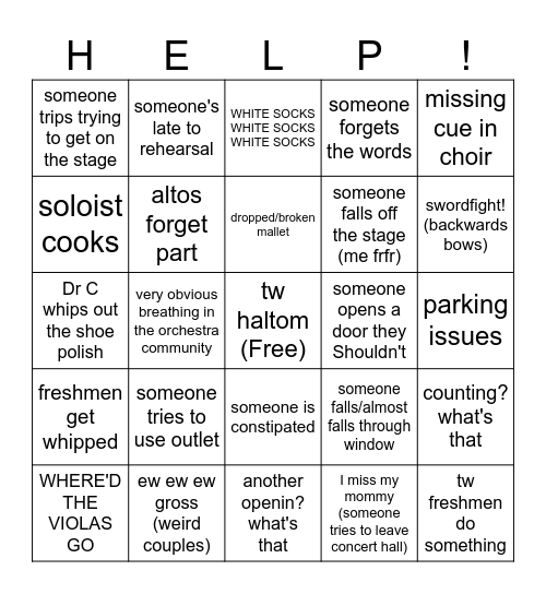 MOTA Bingo 2025 Bingo Card