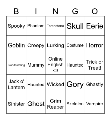 Halloween Bingo Card