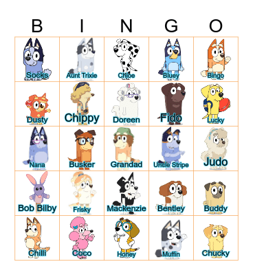Bluey Bingo Card