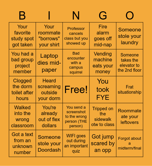 Her Campus Halloween Bingo Card
