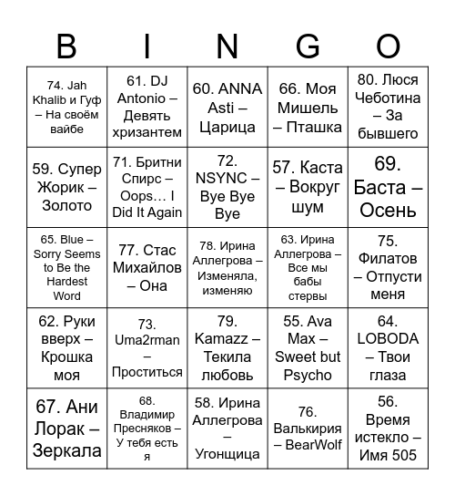 Раунд 3 Bingo Card