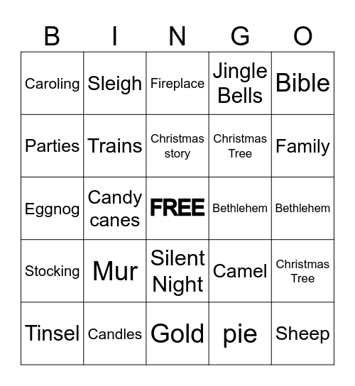 Christmas Bingo Card