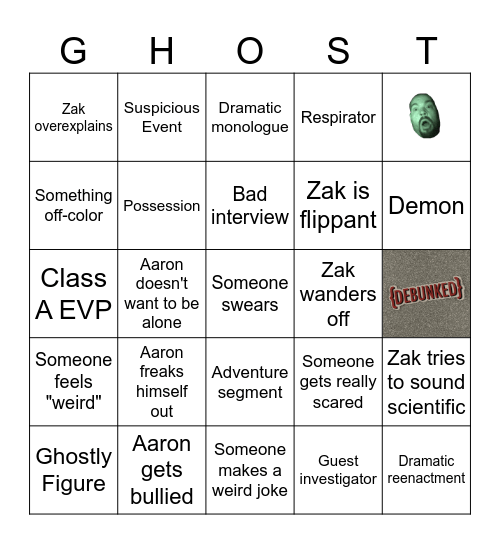 Ghost Adventures Bingo Card