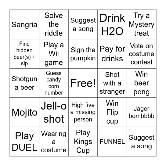 Spooky Bingo! Bingo Card
