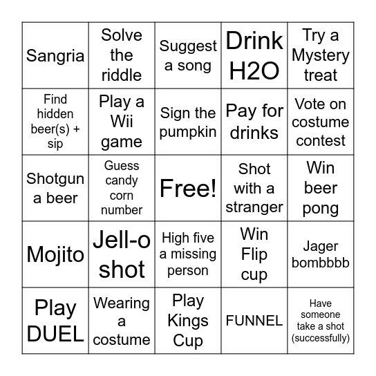 Spooky Bingo! Bingo Card