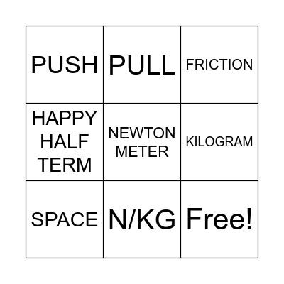 FORCES Bingo Card