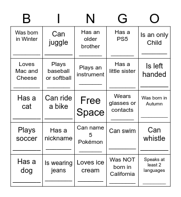 YOUTH MEET AG HUMAN BINGO Card