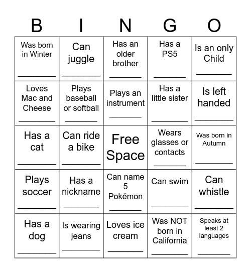 YOUTH MEET AG HUMAN BINGO Card