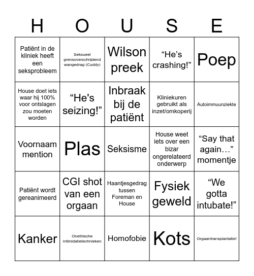 Medicine Drug Bingo Card