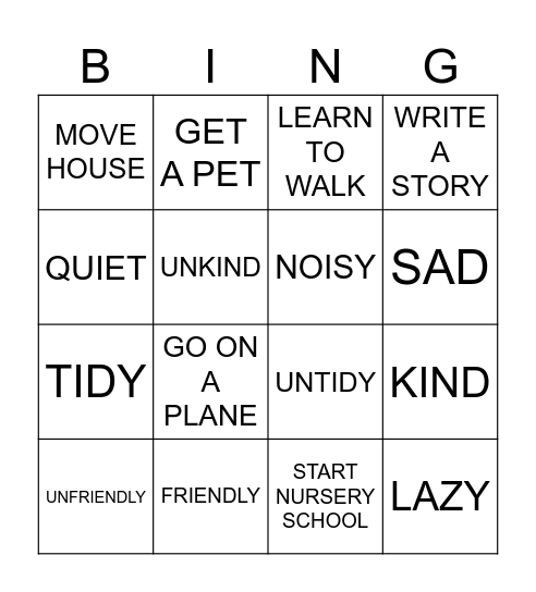 BINGO! Bingo Card