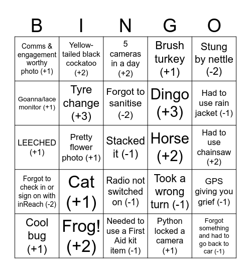 Myall Lakes Bingo Card