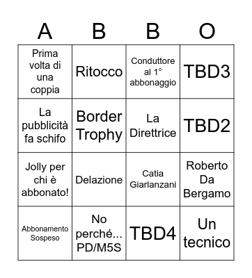 Abbonaggio Bingo Card
