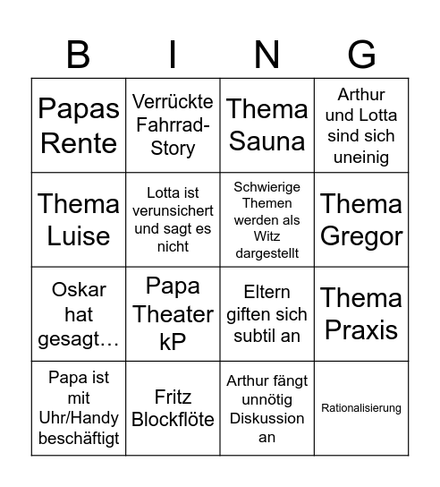 Nachhaltigkeits-Bingo Card