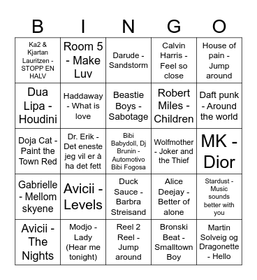 Energi Bingo Card