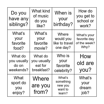 Bingo Card