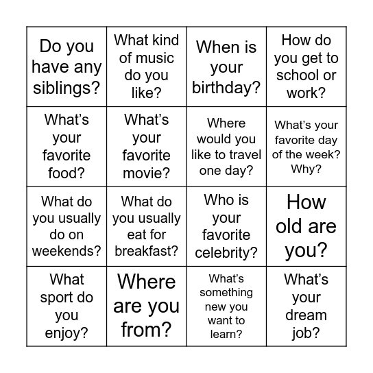 Bingo Card