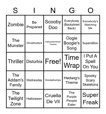 Halloween Bingo Card