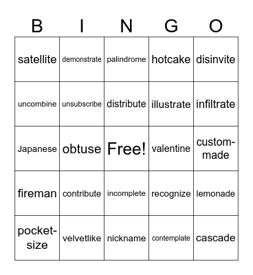 4.3 Bingo WRS Bingo Card