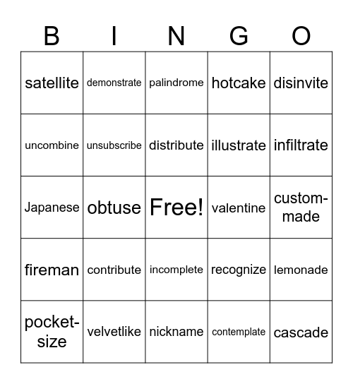 4.3 Bingo WRS Bingo Card