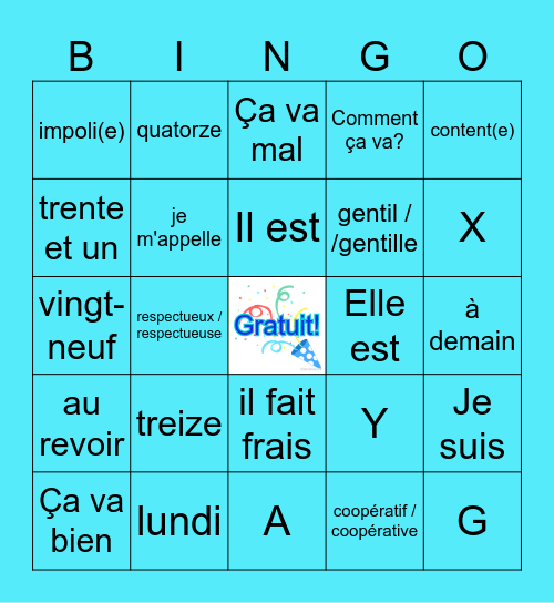 Mon robot respectueux (partie 1) Bingo Card