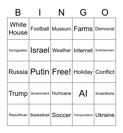 CNN 10 BINGO Card