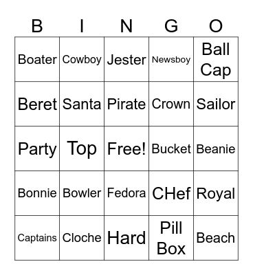HAT BINGO Card