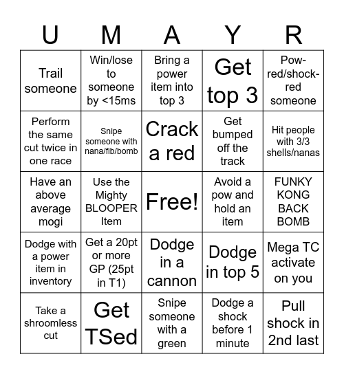 Feathers' Halloween Bingo Card