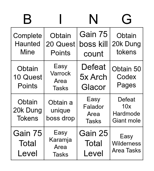 Trash Panda Bingo Card