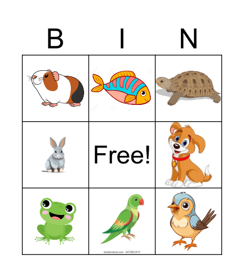 Mascotas/ Pets Bingo Card