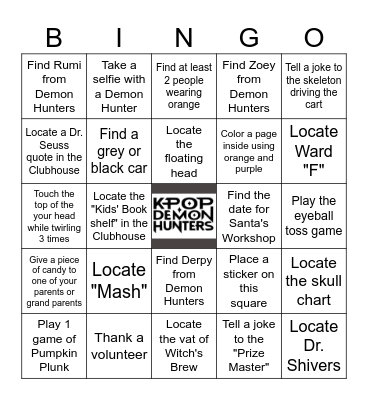 TRUNK-or-TREAT-K-POP Edition Bingo Card