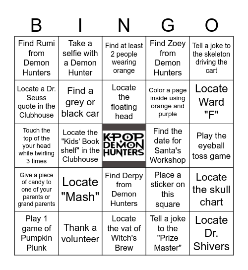 TRUNK-or-TREAT-K-POP Edition Bingo Card