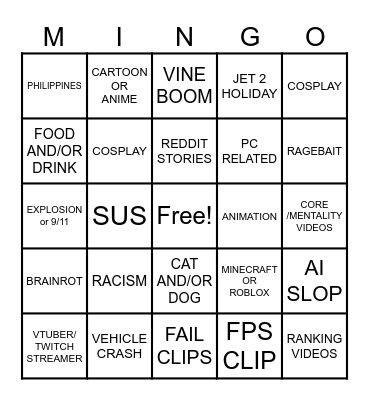 MINGO Bingo Card