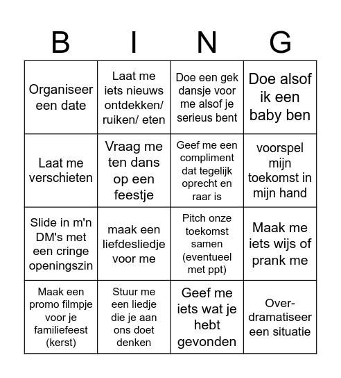 November Bingo Kaart Bingo Card